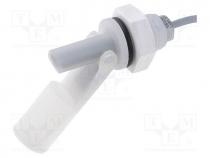 Sensor  liquid level, -20....90C, Output conf  SPST-NO, lead 0,5m