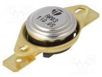 Sensor  thermostat, SPST-NC, 110C, 16A, 250VAC, connectors 6,3mm