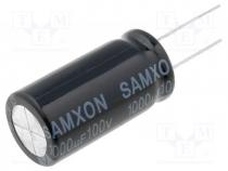 Capacitor  electrolytic, THT, 1000uF, 100VDC, Ø18x35mm, 20%, 2000h