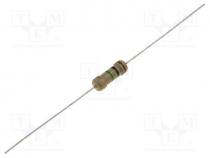 Resistor  carbon film, THT, 1, 0.5W, 5%, Ø3.2x9mm, axial