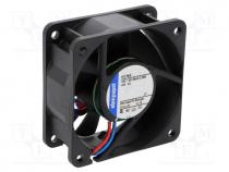 Fan  DC, axial, 12VDC, 60x60x25mm, 21m3/h, 16dBA, ball bearing