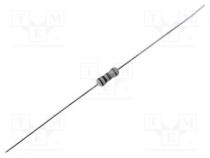 Resistor  carbon film, THT, 1M, 0.25W, 5%, Ø2.5x6.8mm, axial