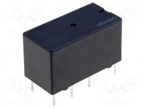 Relay  electromagnetic, DPDT, Ucoil  5VDC, 0.5A/125VAC, 1A/24VDC