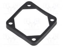 Mounting gasket, Ømount.hole  4.5mm, black, Shore hardness  40