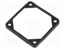 Mounting gasket, Ømount.hole  5mm, black, Shore hardness  40