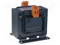 Transformer  mains, 200VA, 400VAC, 24V, Leads  terminal block, IP00