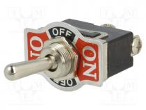 Switch  toggle, Pos  3, SP3T, ON-OFF-ON, 10A/250VAC, -25....85C, 50m