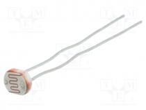 Photoresistor, 100mW, 50....160k, 560nm, Mounting  THT, 150VDC