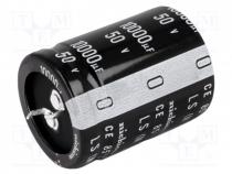 Capacitor  electrolytic, low impedance, SNAP-IN, 10000uF, 50VDC