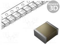 Capacitor  ceramic, MLCC, 2.2nF, 250V, X7R, 10%, SMD, 2220