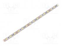 LED tape, white cold, 5050, 12V, LED/m  60, 10mm, white PCB, IP20