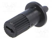 Knob, thumbwheel, black, 13mm, Works with  CA9M