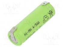 Re-battery  Ni-MH, 4/5AA, 1.2V, 1200mAh, soldering lugs