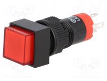 Switch  push-button, Pos  2, SPDT, 0.5A/250VAC, 1A/24VDC, ON-(ON)