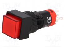 Switch  push-button, Pos  2, SPDT, 0.5A/250VAC, 1A/24VDC, ON-(ON)