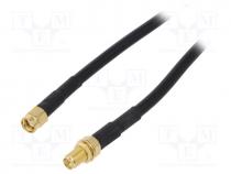 Cable, 50, 1m, reverse,SMA socket,SMA plug, black