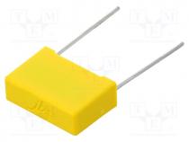 Capacitor  polypropylene, X2, 1uF, 27mm, 10%, 31.5x19.5x11mm