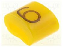 Markers for cables and wires, Label symbol  6, 1.1....2.5mm, H  3mm