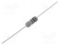 Resistor  wire-wound, THT, 6.8, 1W, 5%, Ø3.5x10mm, 400ppm/C