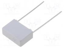 Capacitor  polypropylene, X2, 100nF, 15mm, 10%, 18x6.5x12.5mm