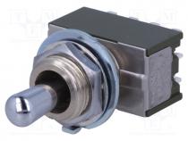 Switch  toggle, Pos  3, DP3T, ON-OFF-ON, 6A/125VAC, -30÷85C