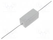 Resistor  power, cement, THT, 4.7k, 5W, 5%, 9.5x9.5x22mm