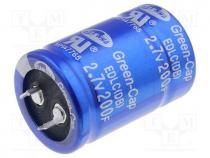 Supercapacitor, SNAP-IN, 200F, 2.7VDC, 20%, Body dim  Ø30x45mm