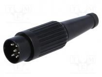 Plug, DIN, male, PIN  6, Layout  240, straight, for cable, soldering