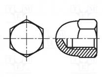 Nut, hexagonal, M3, 0.5, acid resistant steel A4, 5.5mm, BN  1721