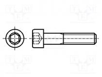 Screw, M3x10, 0.5, Head  cheese head, imbus, HEX 2,5mm, DIN  912