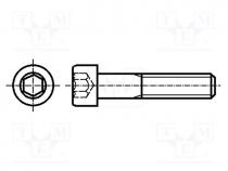 Screw, M3x10, 0.5, Head  cheese head, imbus, HEX 2,5mm, DIN  912