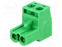 Pluggable terminal block, 5.08mm, ways  2, straight, plug, female