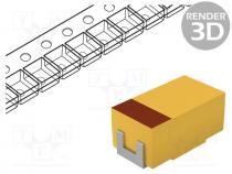 Capacitor  tantalum, 100uF, 10VDC, SMD, Case  C, 2312, 10%