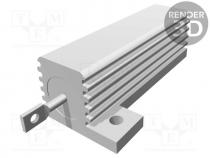 Resistor  wire-wound, with heatsink, screw, 1k, 50W, 5%, 30ppm/C