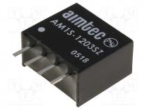 Converter  DC/DC, 1W, Uin  10.8....13.2V, 3.3VDC, Iout  300mA, SIP4