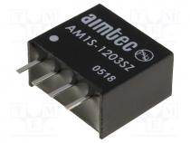 Converter  DC/DC, 1W, Uin  10.8÷13.2V, 3.3VDC, Iout  300mA, SIP4