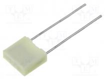 Capacitor  polyester, 100nF, 160VAC, 250VDC, Pitch  5mm, 10%