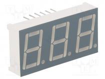 Display  LED, 7-segment, 14.2mm, 0.56", No.char  3, red, 30....60mcd