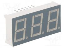 Display  LED, 7-segment, 14.2mm, 0.56", No.char  3, red, 30÷60mcd