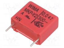 Capacitor  polypropylene, Y2, 47nF, 15mm, 10%, 8x15x18mm, 300VAC