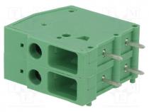 PCB terminal block, angled 90, 7.62mm, ways  2, on PCBs, 4mm2