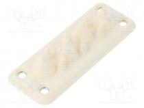 Multigate grommet, white, Holes no  10, -40÷100C, UL94V-0, IP55