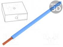 Wire, H05V-K, stranded, Cu, 1mm2, blue, PVC, 300/500V, Class  5