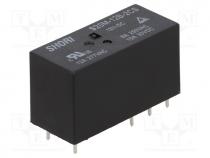 Relay  electromagnetic, DPDT, Ucoil  12VDC, Icontacts max  10A