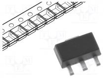 Transistor  N-MOSFET, unipolar, 600V, 0.25A, 1.6W, SOT89-3