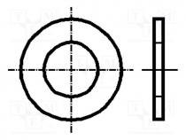 Washer, round, M6, D=12mm, h=1.6mm, polyamide, DIN  125A, BN  1074