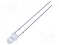 LED, 3mm, red, 1380....3000mcd, 30, Front  convex, Pitch  2.54mm