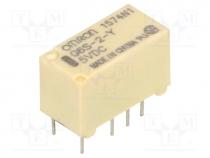 Relay  electromagnetic, DPDT, Ucoil  5VDC, 0.5A/125VAC, 2A/30VDC