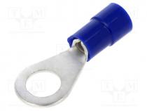 Tip  ring, M6, Ø  6.2mm, 1.5....2.5mm2, crimped, for cable, insulated