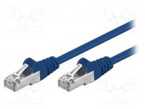 Patch cord, F/UTP, 5e, stranded, CCA, PVC, blue, 1.5m, 26AWG